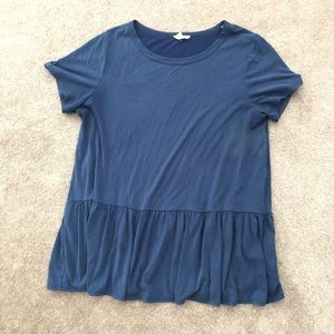 143 Story Navy Ruffle Top